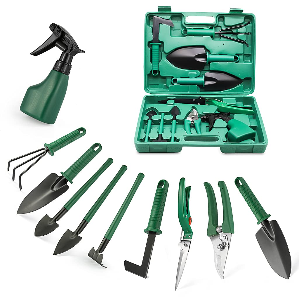 HASTHIP  10Pcs Gardening Tools for Home Gardening Kit Set Plant Care Including Anti-Rust Trowel Fork with Portable Storage Case - Diwali Gifts for Gardeners HASTHIP  10Pcs Gardening Tools for Home Gardening Kit Set Plant Care Including Anti-Rust Trowel Fork with Portable Storage Case - Diwali Gifts for Gardeners